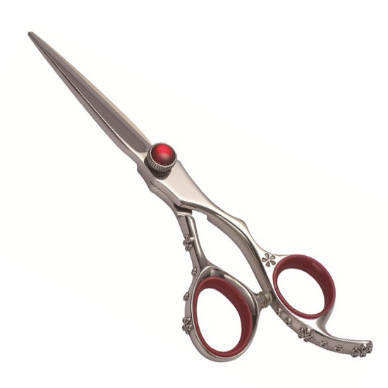 Barber Hair Cutting Scissors With Red Stone and Stylish Handle