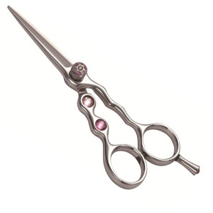 Barber Hair Cutting Scissor With Six Short Stone And Two Big Stone On Handle